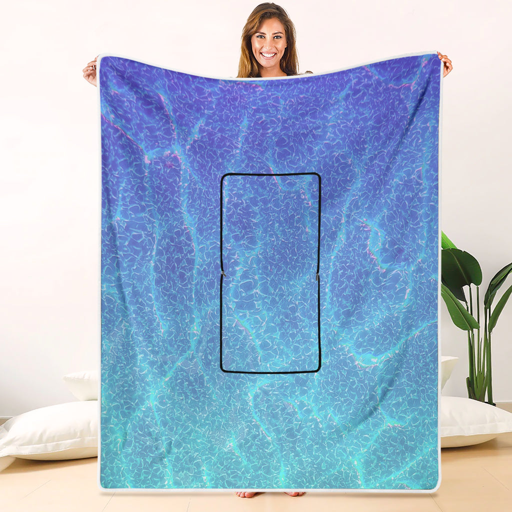 Travel Pillow-Blanket Aqua Ombre