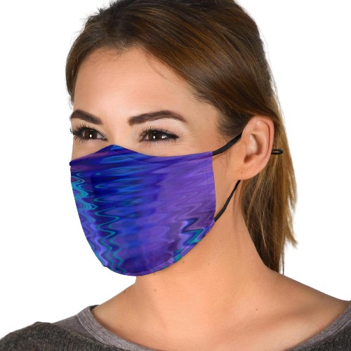 Face Mask Purple Waves 8586 w/Black or White