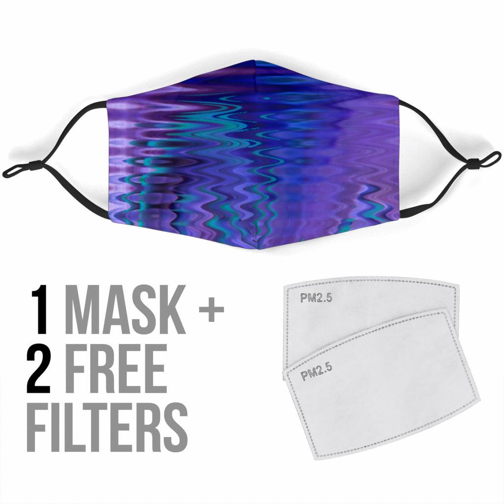 Face Mask Purple Waves 8586 w/Black or White