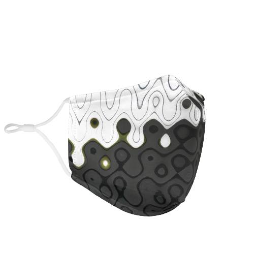 Face Mask White on Black Water 1025