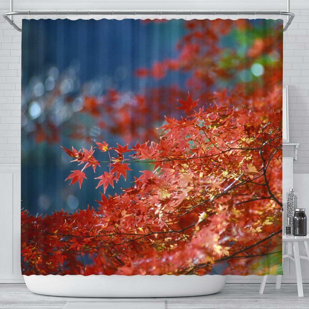 Shower Curtain: Arashiyama Maple Leaves