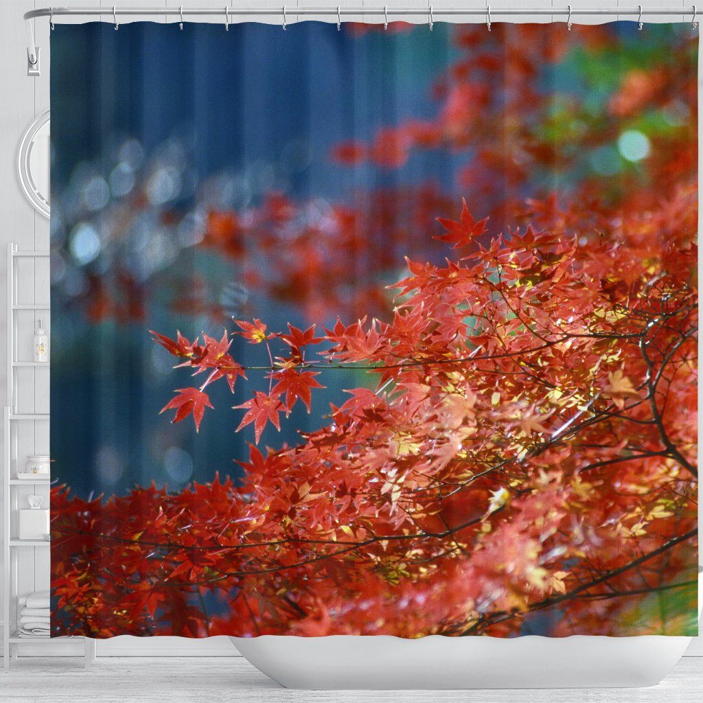 Shower Curtain: Arashiyama Maple Leaves