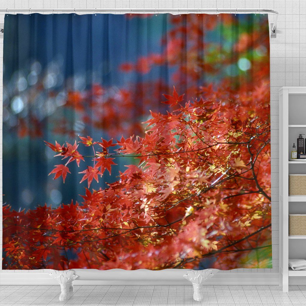 Shower Curtain: Arashiyama Maple Leaves