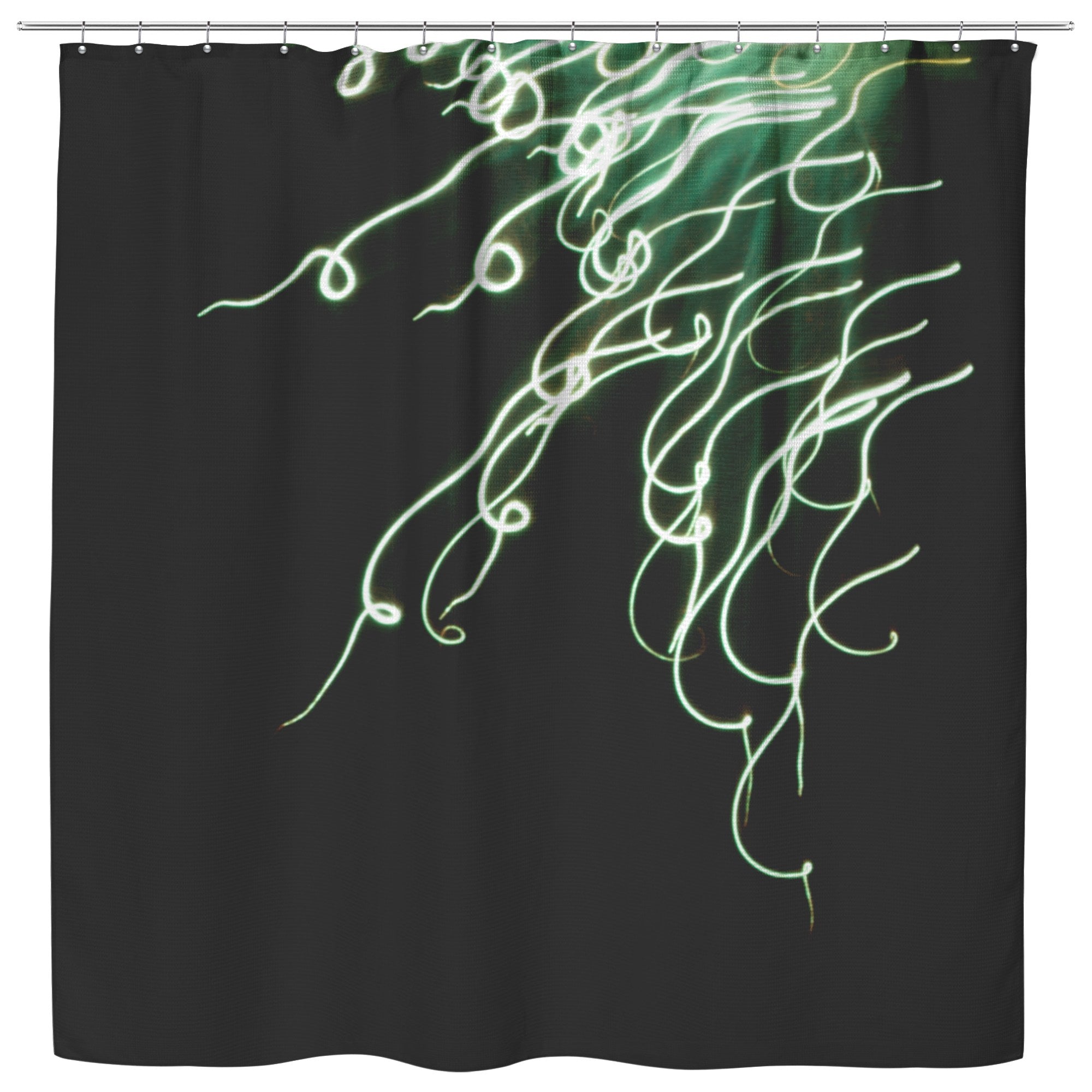 Shower Curtain Green Chandelier 4786