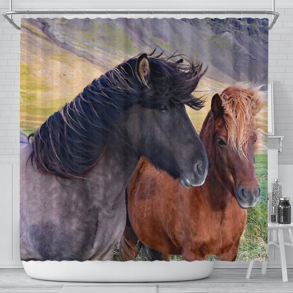 Shower Curtain: Icelandic Horses 7367