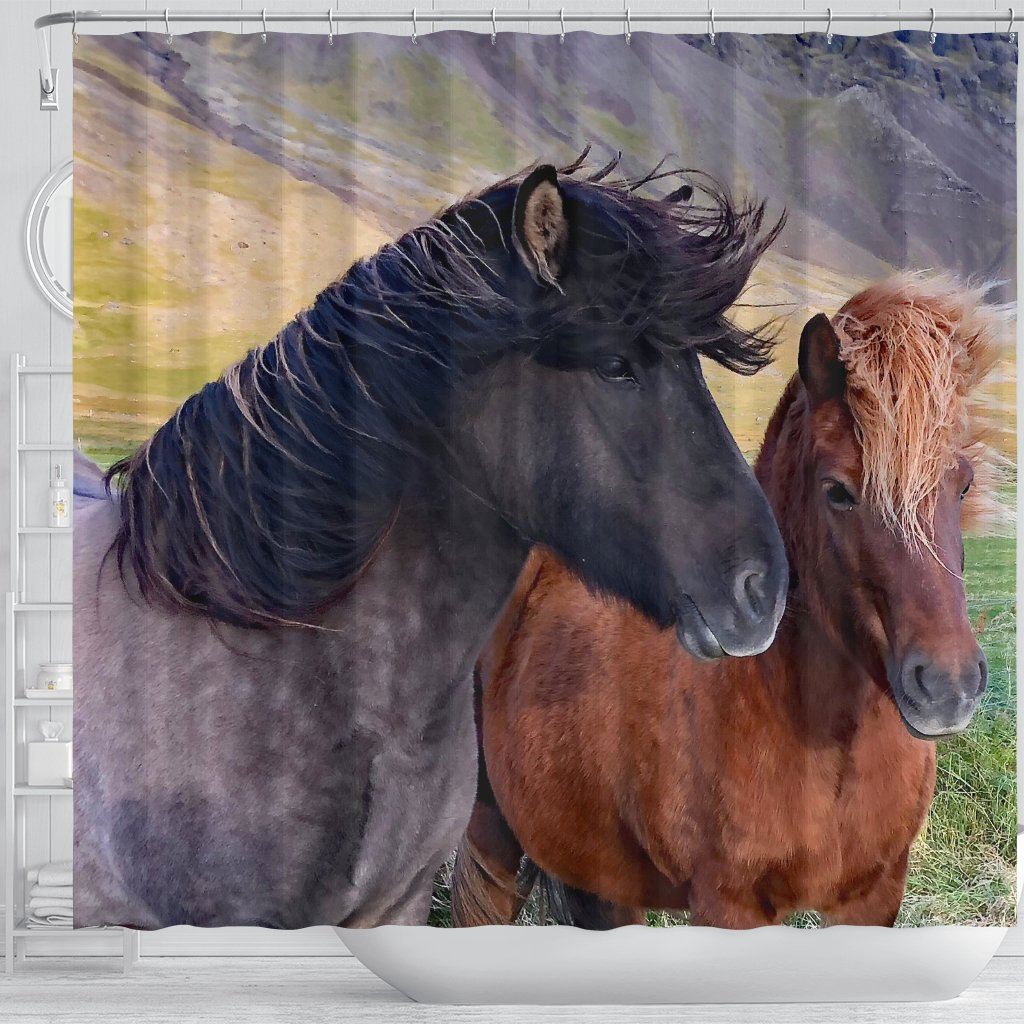 Shower Curtain: Icelandic Horses 7367