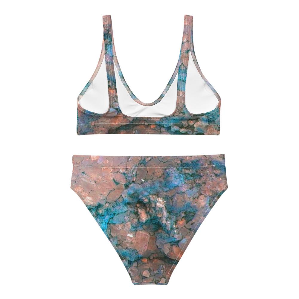 Granite High-Waisted Bikini Turquoise Recycled Materials